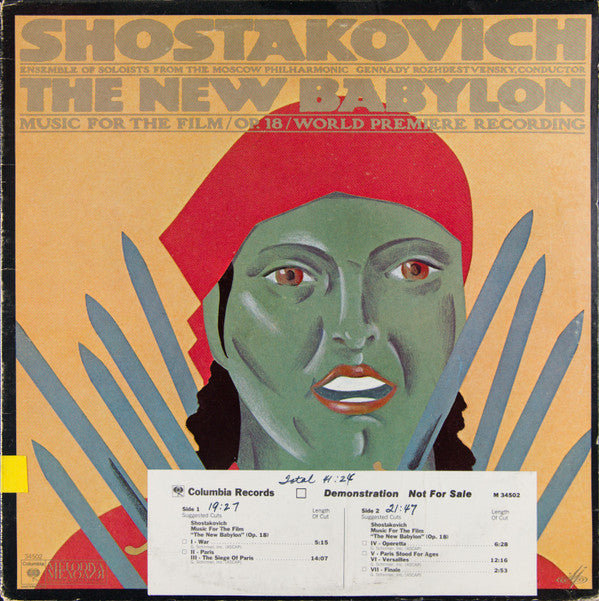 Shostakovich*, Ensemble Of Soloists From The Moscow Philharmonic Orchestra*, Gennadi Rozhdestvensky : The New Babylon (LP, Promo)