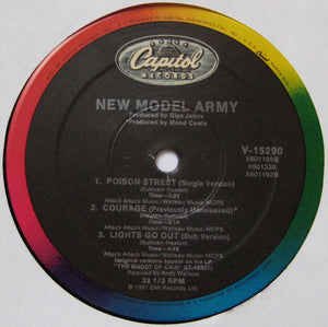 New Model Army : Lights Go Out And Poison Street (Extended Mixes) (12", Single)