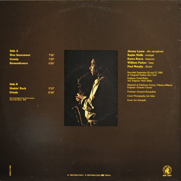 Jimmy Lyons Quintet : Wee Sneezawee (LP, Album)