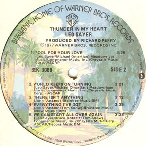 Leo Sayer : Thunder In My Heart (LP, Album, Gol)