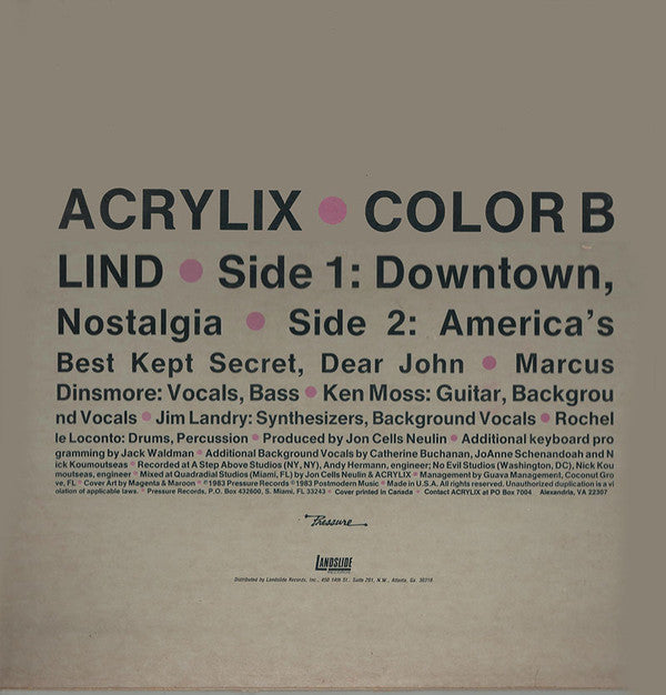 Acrylix : Color Blind (12", EP)