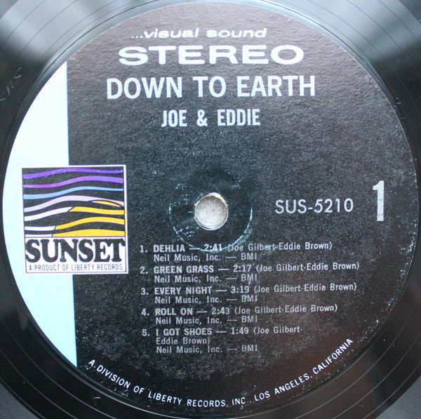 Joe & Eddie : Down To Earth (LP, Album, RE)