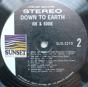 Joe & Eddie : Down To Earth (LP, Album, RE)