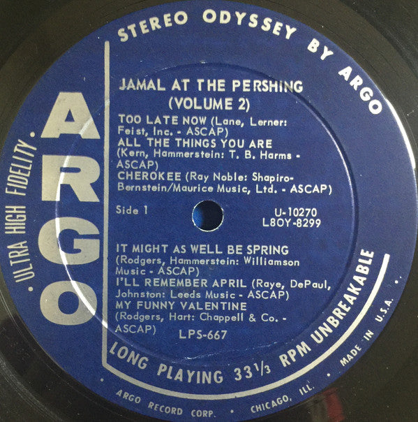 Ahmad Jamal Trio : Jamal At The Pershing Vol. 2 (LP, Album)