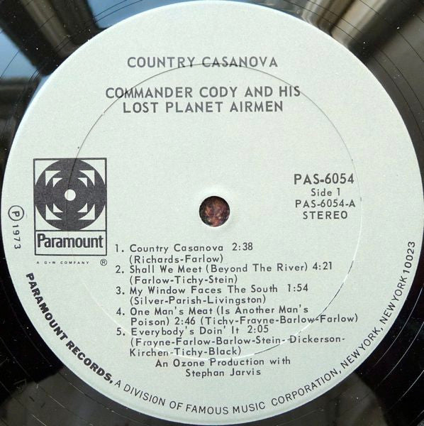 Commander Cody And His Lost Planet Airmen : Country Casanova (LP, Album)