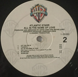 Atlantic Starr : All In The Name Of Love (LP, Album, Spe)