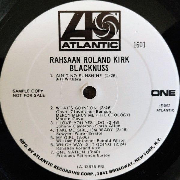 Rahsaan Roland Kirk* : Blacknuss (LP, Album, Mono, Promo, PR )