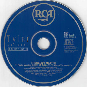 Tyler Collins : It Doesn't Matter (CD, Single, Promo)