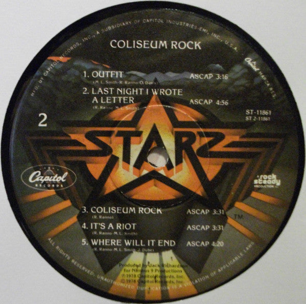 Starz (2) : Coliseum Rock (LP, Album, Win)