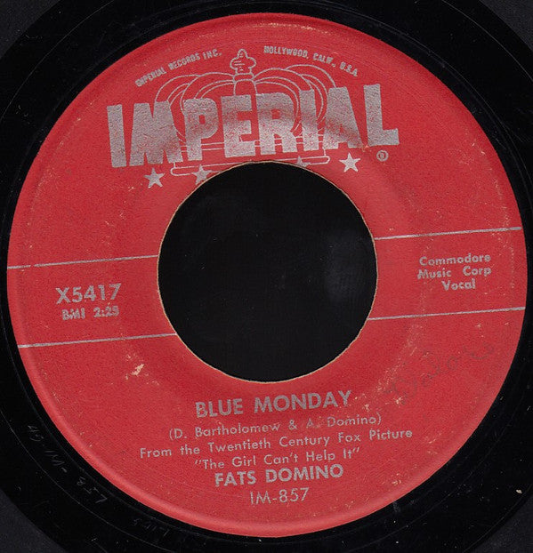 Fats Domino : Blue Monday / What's The Reason I'm Not Pleasing You (7", Mono)