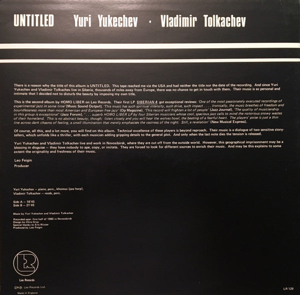 Homo Liber : Untitled (LP, Album)