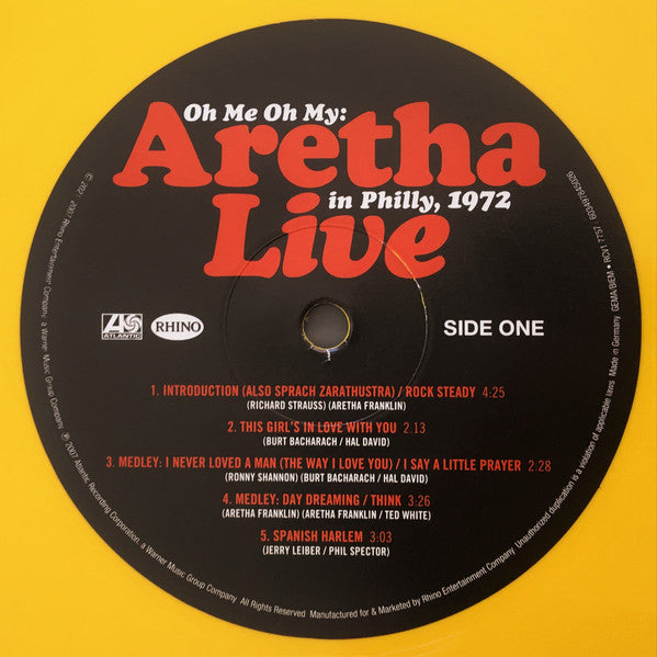 Aretha Franklin : Oh Me Oh My: Aretha Live In Philly, 1972 (RSD, Ltd, RE, Gat + LP, Yel + LP, Ora)