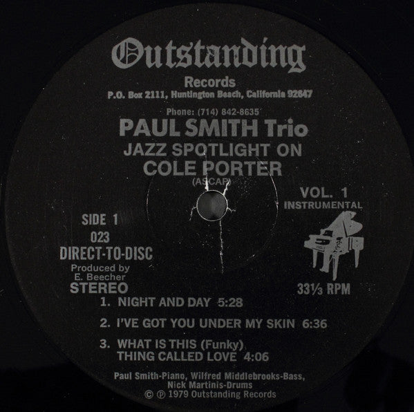 Paul Smith Trio* : Jazz Spotlight On Porter & Gershwin Vol. 1 (LP, Album)