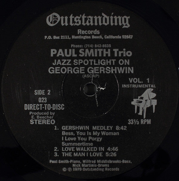 Paul Smith Trio* : Jazz Spotlight On Porter & Gershwin Vol. 1 (LP, Album)