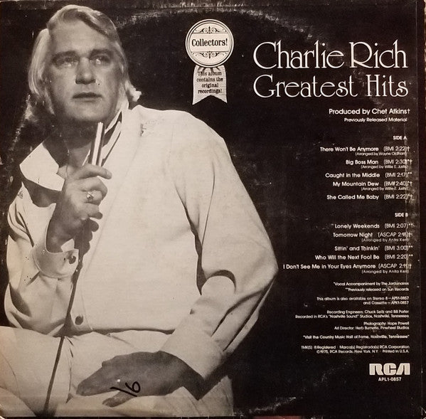 Charlie Rich : Greatest Hits (LP, Comp)