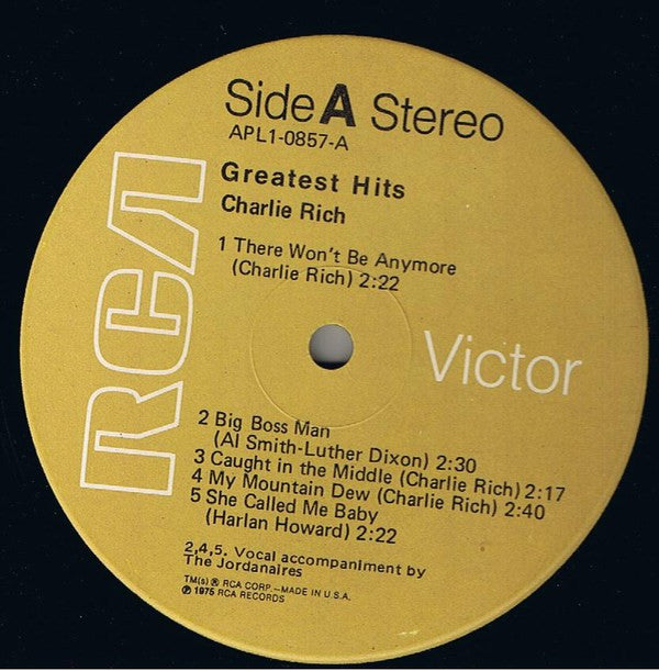 Charlie Rich : Greatest Hits (LP, Comp)