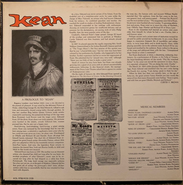 Robert Wright*, George Forrest - Alfred Drake : Kean (Original Broadway Cast) (LP, Album, Gat)