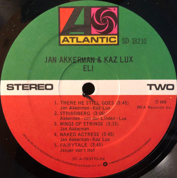 Jan Akkerman & Kaz Lux : Eli (LP, Album, PR )