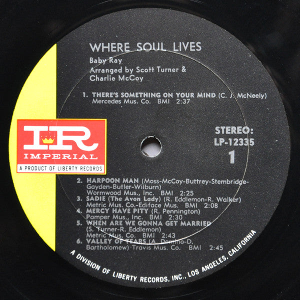 Baby Ray (2) : Where Soul Lives (LP, Album)
