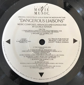 George Fenton : Dangerous Liaisons (Original Motion Picture Soundtrack) (LP, Album)