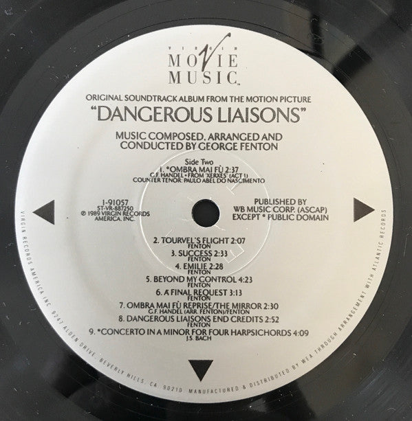 George Fenton : Dangerous Liaisons (Original Motion Picture Soundtrack) (LP, Album)