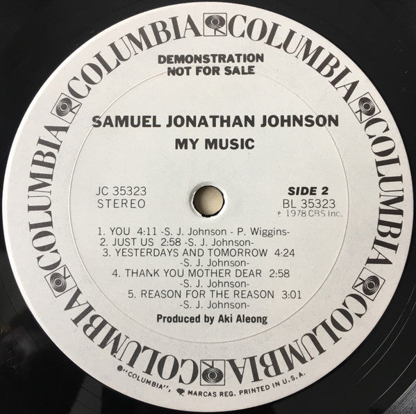 Used LP - Samuel Jonathan Johnson - My Music (LP, Album, Promo) (Near Mint  (NM or M-))