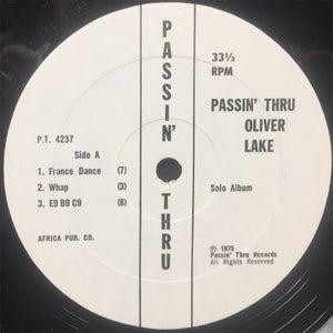 Oliver Lake : Passing Thru (LP, Album)