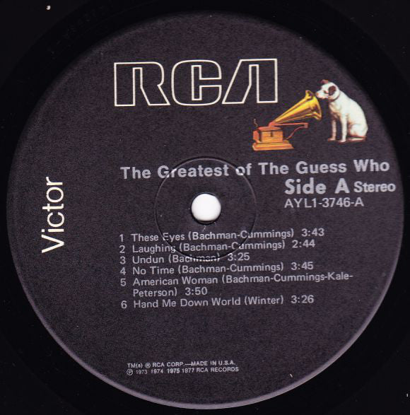 The Guess Who : The Greatest Of The Guess Who (LP, Comp, RE)