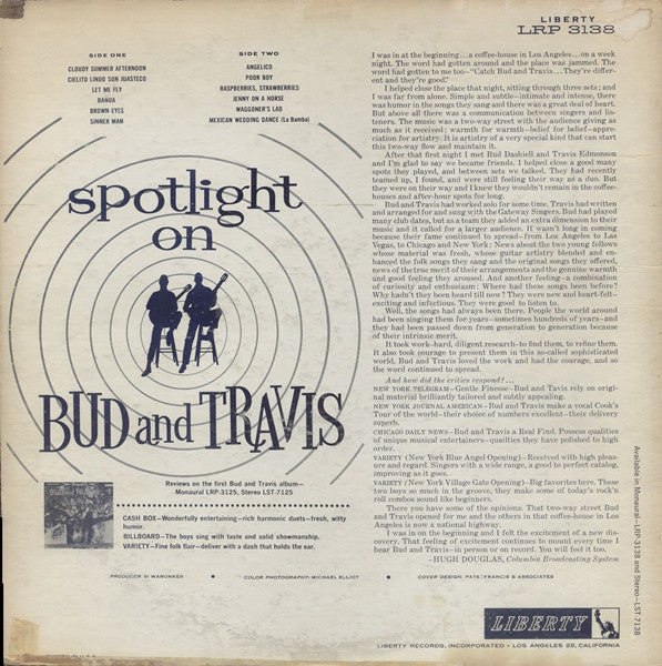 Bud And Travis : Spotlight On Bud And Travis (LP, Album, Mono)