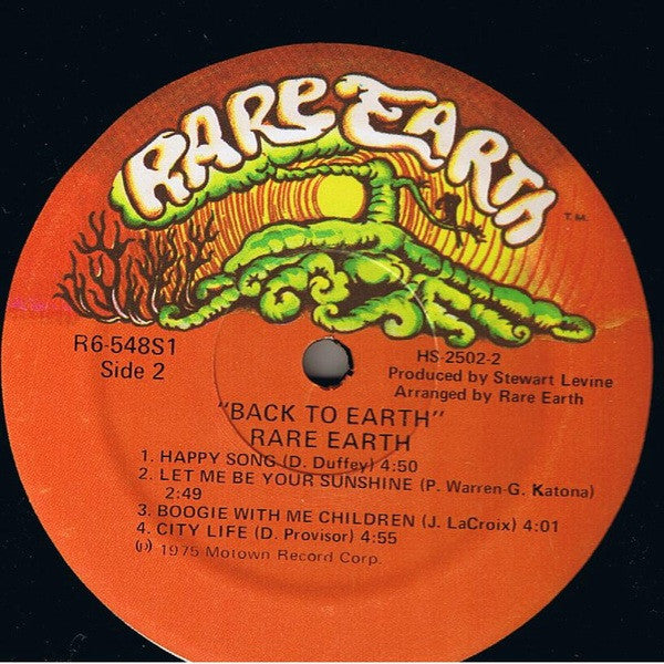 Rare Earth : Back To Earth (LP, Album)