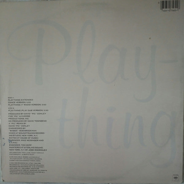 Rebbie Jackson : Plaything (12", Single)