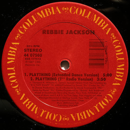 Rebbie Jackson : Plaything (12", Single)