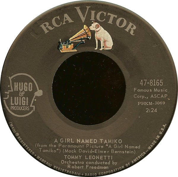 Tommy Leonetti : A Girl Named Tamiko / Summer Around The World (7")