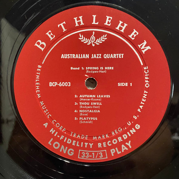 The Australian Jazz Quartet : Australian Jazz Quartet (LP, Album, Mono)