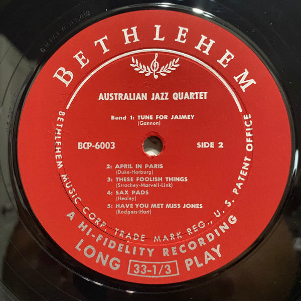 The Australian Jazz Quartet : Australian Jazz Quartet (LP, Album, Mono)