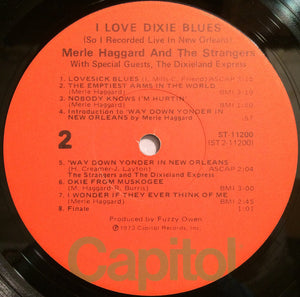 Merle Haggard And The Strangers (5) : I Love Dixie Blues ... So I Recorded "Live" In New Orleans (LP, Album)
