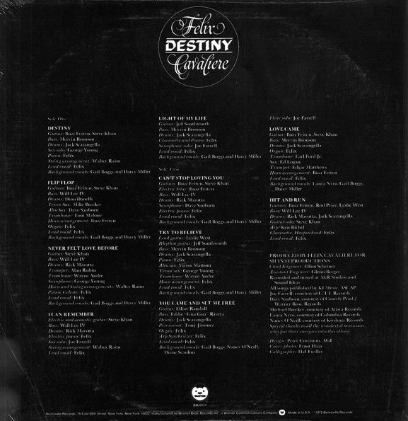 Felix Cavaliere : Destiny (LP, Album)