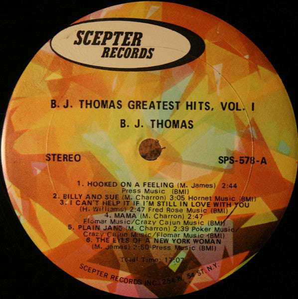 B.J. Thomas : Greatest Hits Volume 1 (LP, Comp)