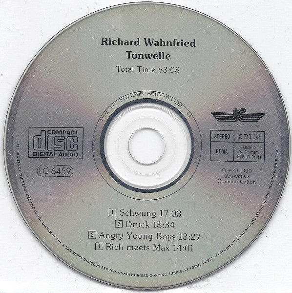 Richard Wahnfried : Tonwelle (CD, Album, RE, RM)