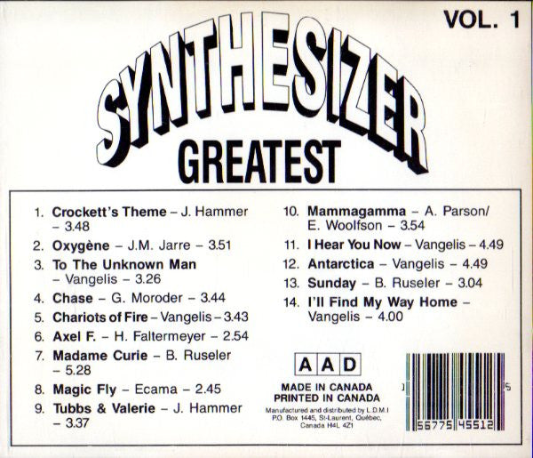 Russel B.* : Synthesizer Greatest Vol. 1 (CD, Album)