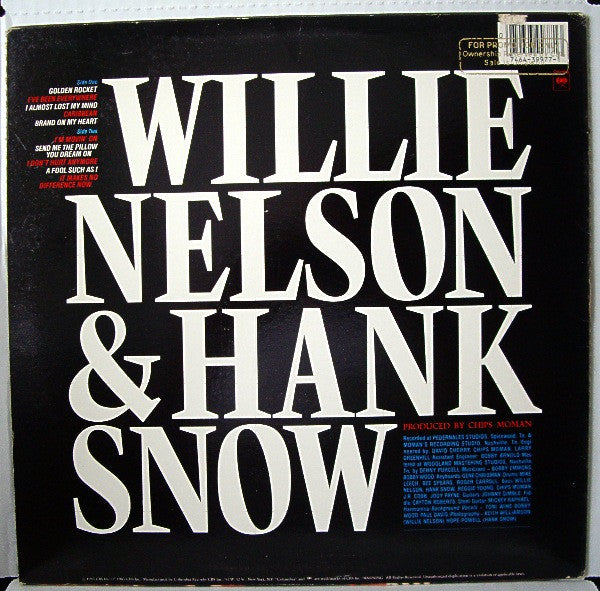 Willie Nelson & Hank Snow : Brand On My Heart (LP, Album)