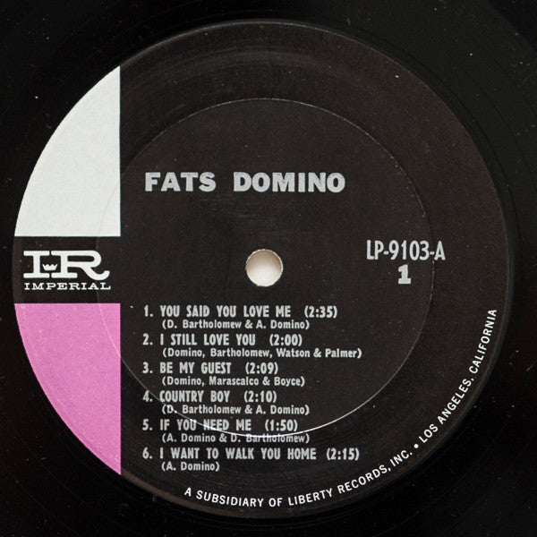 Fats Domino : Sings Million Record Hits (LP, Album, Mono, RE)