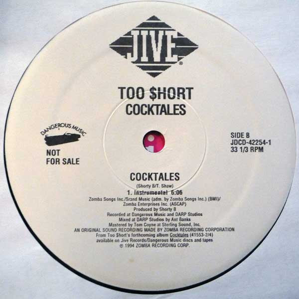 Too $hort* : Cocktales (12", Promo)