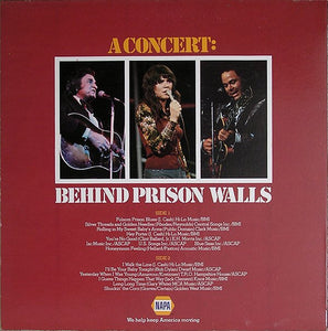 Johnny Cash - Linda Ronstadt - Roy Clark : Napa Presents A Concert: Behind Prison Walls (LP, Album)