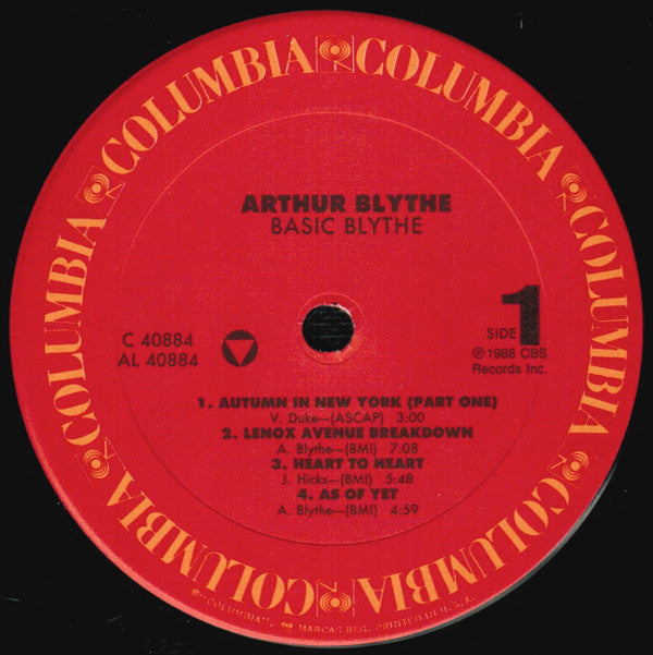 Arthur Blythe : Basic Blythe (LP, Album, Car)