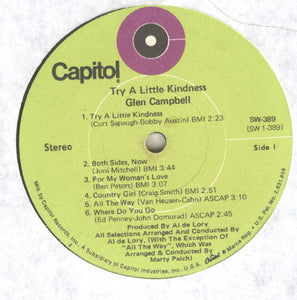 Glen Campbell : Try A Little Kindness (LP, Album, Win)