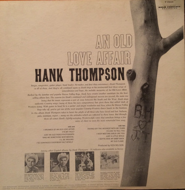 Hank Thompson With The Brazos Valley Boys* : An Old Love Affair (LP, Album, Mono, RP, Scr)