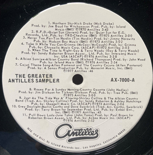 Various : The Greater Antilles Sampler (LP, Comp)