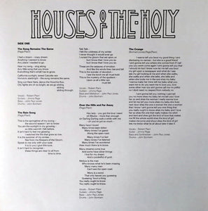 Led Zeppelin : Houses Of The Holy (LP, Album, RE, RM)