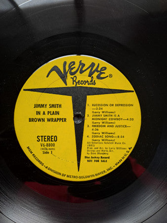 Jimmy Smith : In A Plain Brown Waper (LP, Album, Promo)